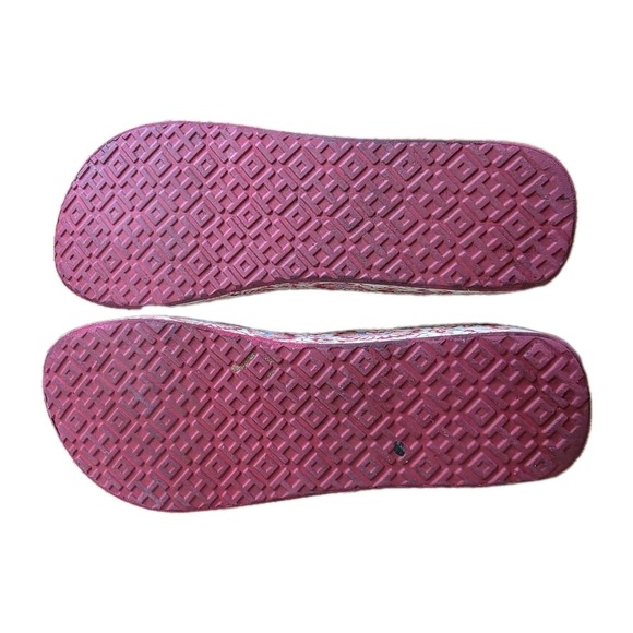 Tory Burch Thandie Wedge Flip Flop Rubber Hawaii Exclusive Print 8.5 - Picture 9 of 11